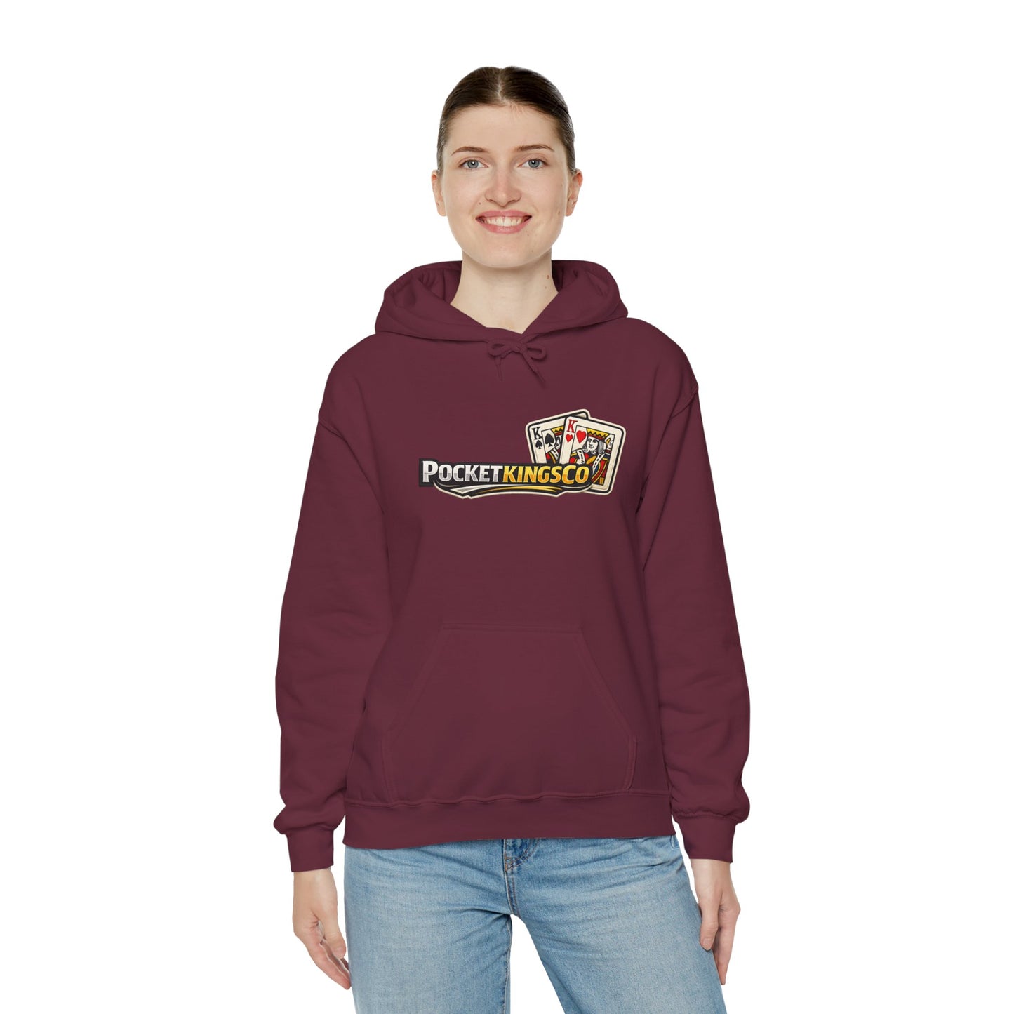 Pocket Kings Co. Logo Hoodie — Retro Playing Cards Graphic Sweatshirt