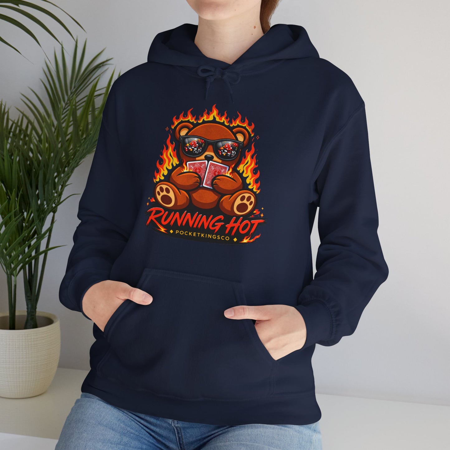 RUNNING HOT Teddy Hoodie  | PocketKingsCo Premium Poker Streetwear