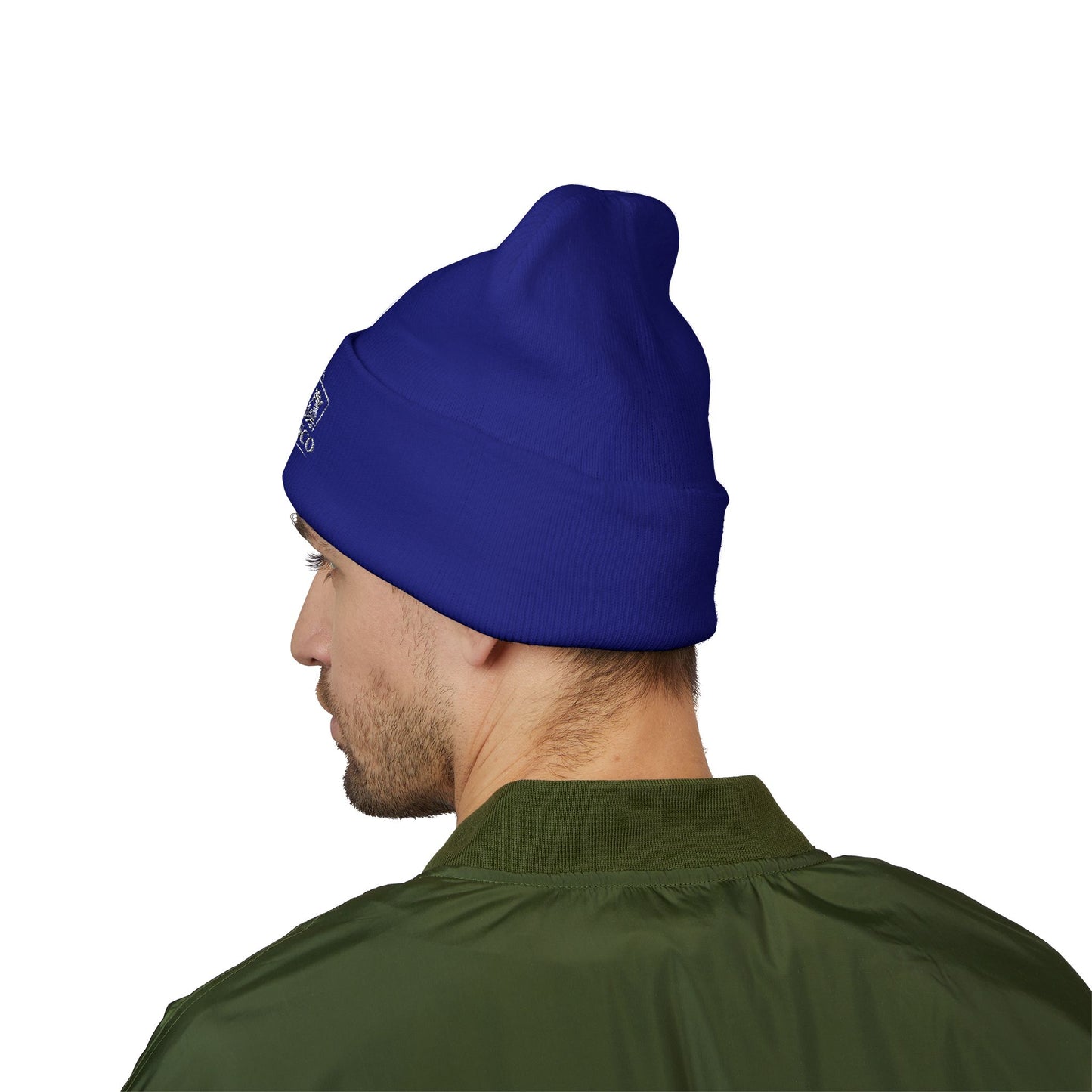 Embroidered Pocket Kings Co. White Logo Beanie