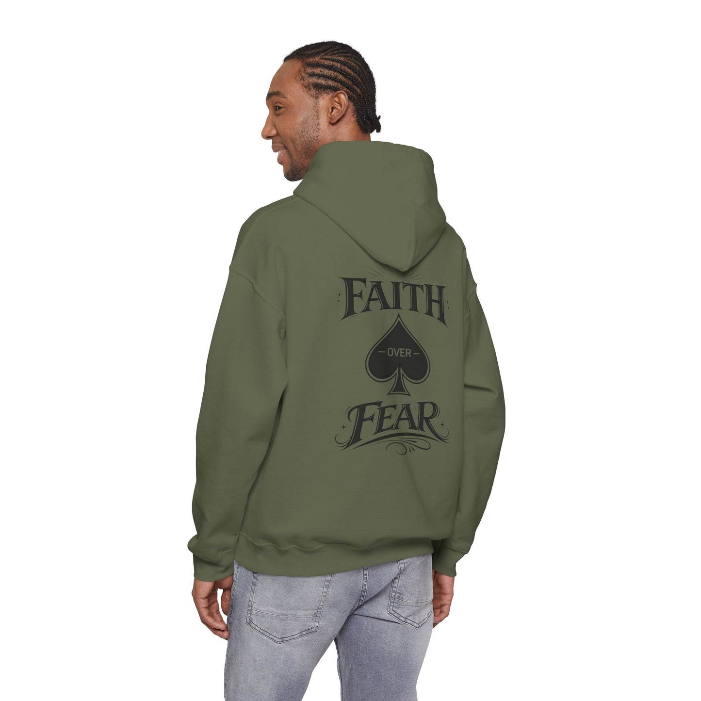 Faith Over Fear Back Print Hoodie – PocketKingsCo Poker Lifestyle