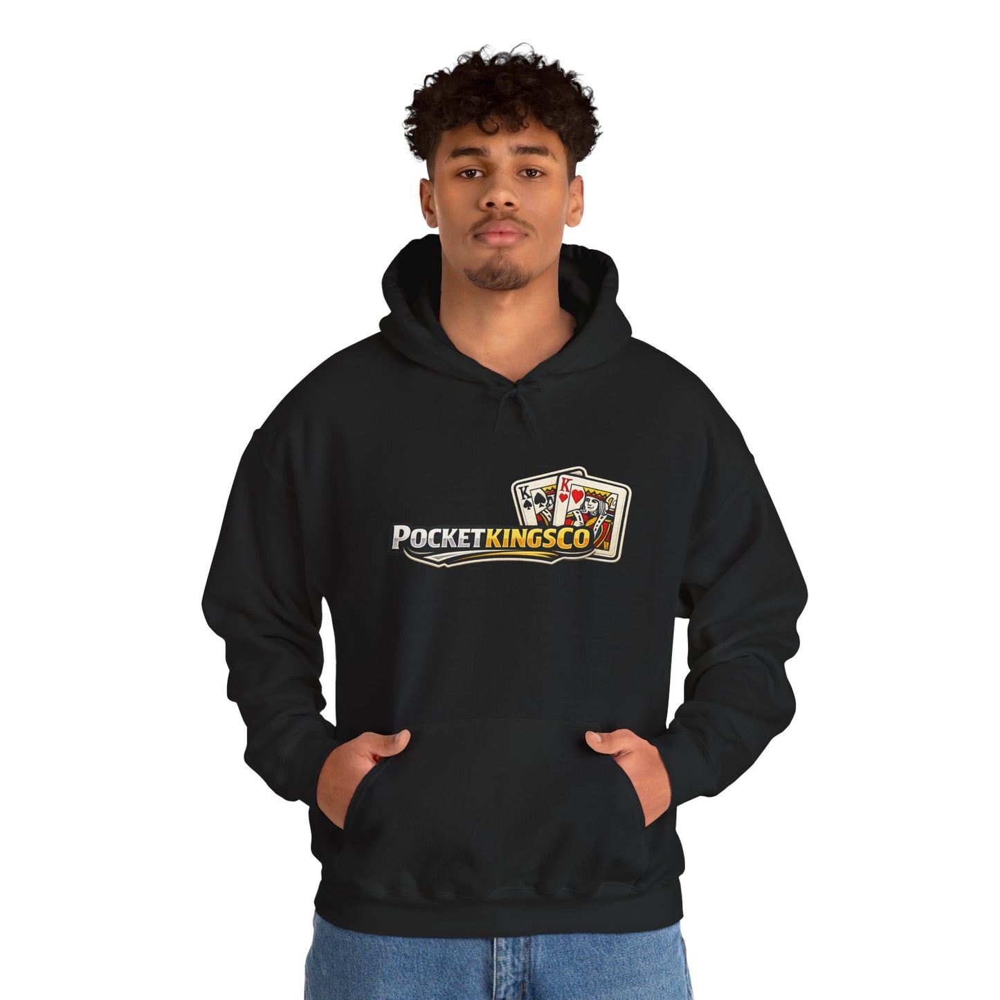 Pocket Kings Co. Logo Hoodie — Retro Playing Cards Graphic Sweatshirt
