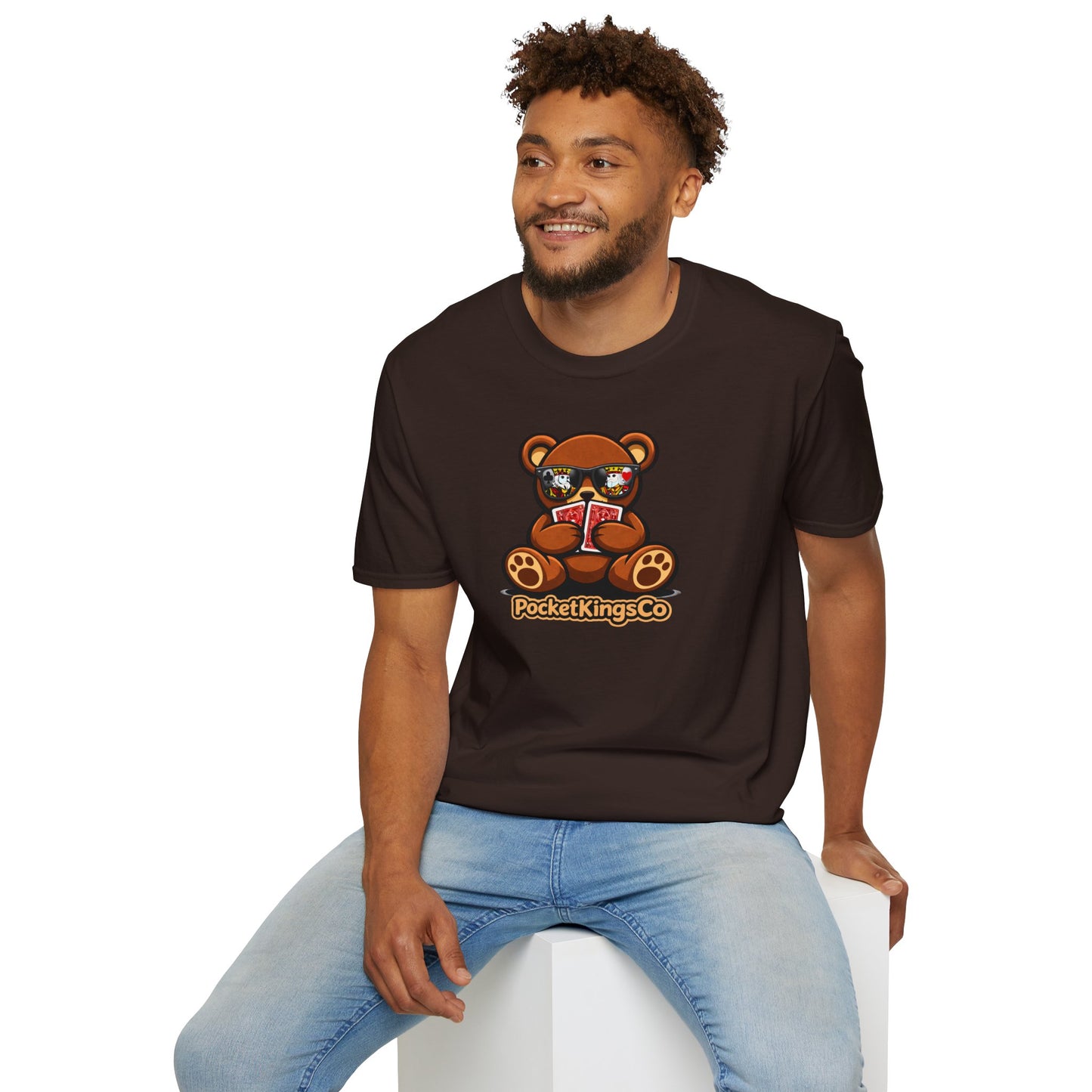 High Roller Teddy – Poker Graphic T-Shirt | Pocket Kings Co