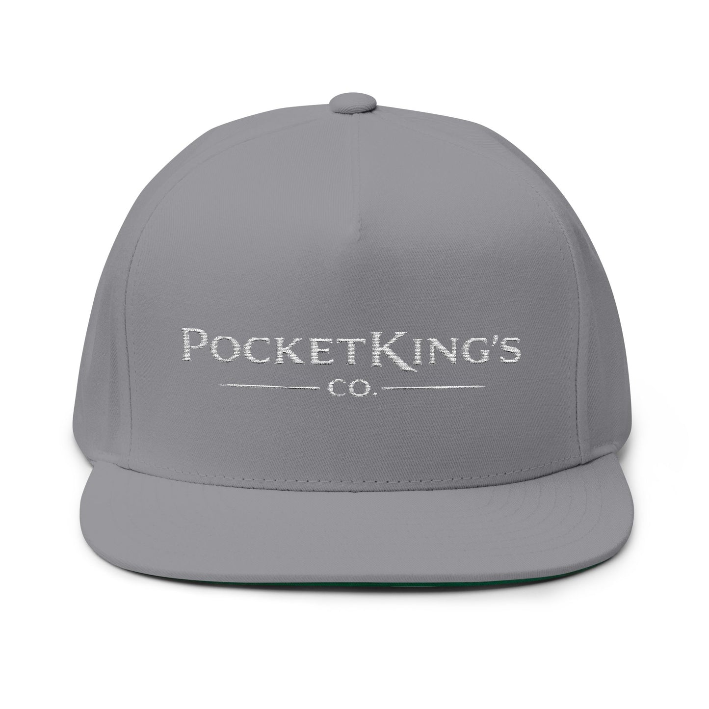 PocketKing's Co. Embroidered Flat Bill Cap