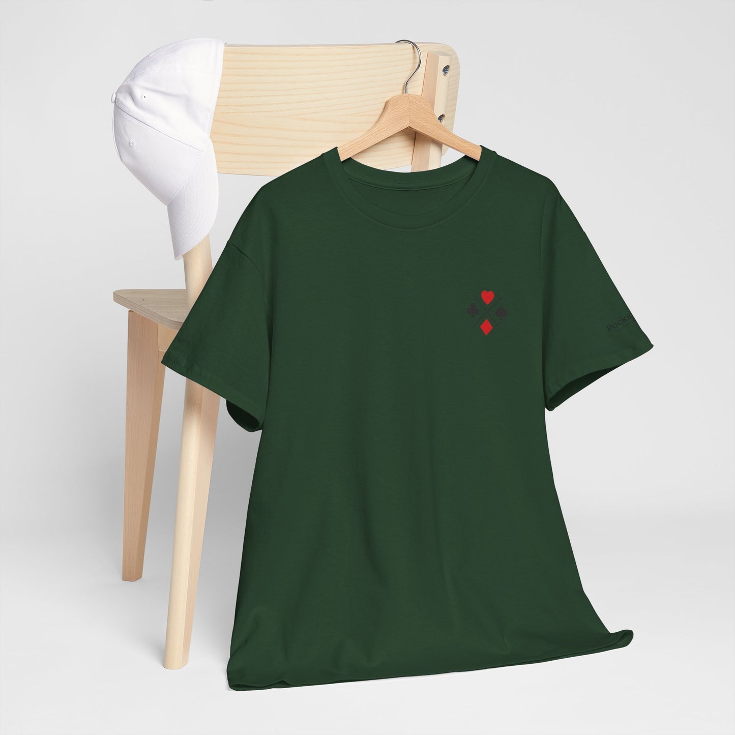 PocketKingsCo Poker Suits Logo T-Shirt – Minimal Left Chest Design