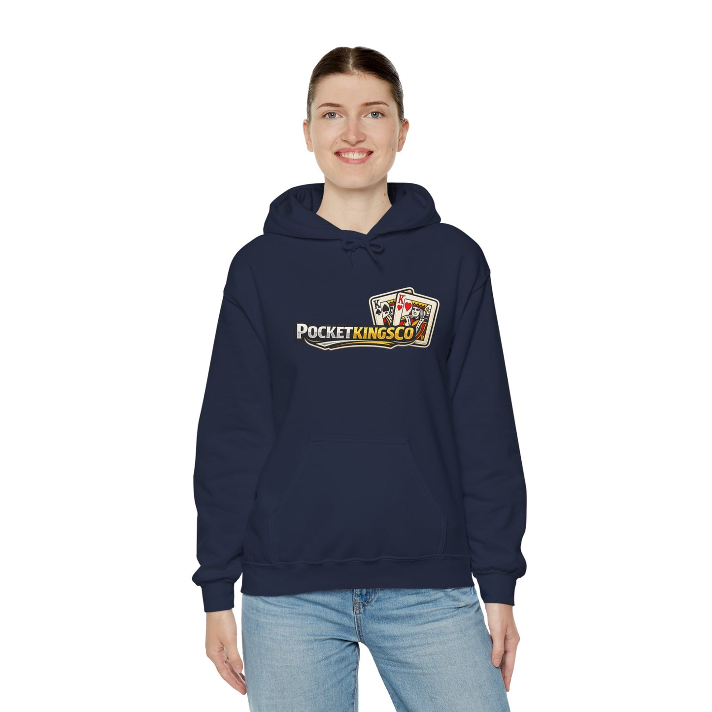 Pocket Kings Co. Logo Hoodie — Retro Playing Cards Graphic Sweatshirt