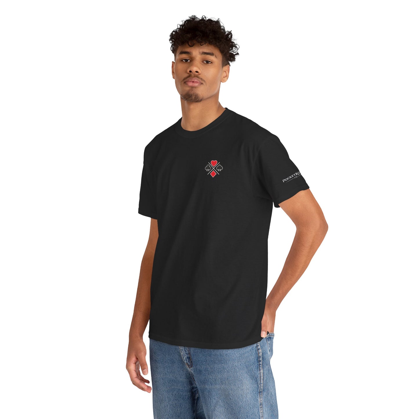 PocketKingsCo Poker Suits Logo T-Shirt – Minimal Left Chest Design