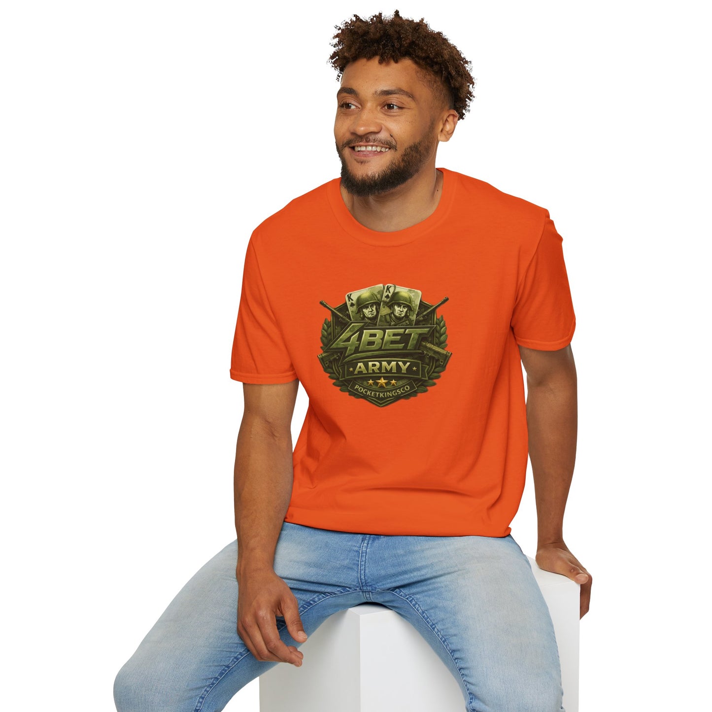 PocketKingsCo Military Patch T-Shirt — "4BET Army" Tee