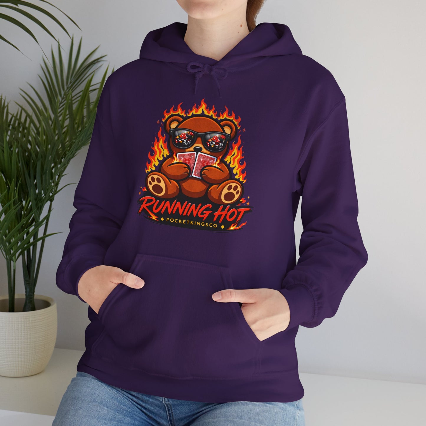 RUNNING HOT Teddy Hoodie  | PocketKingsCo Premium Poker Streetwear