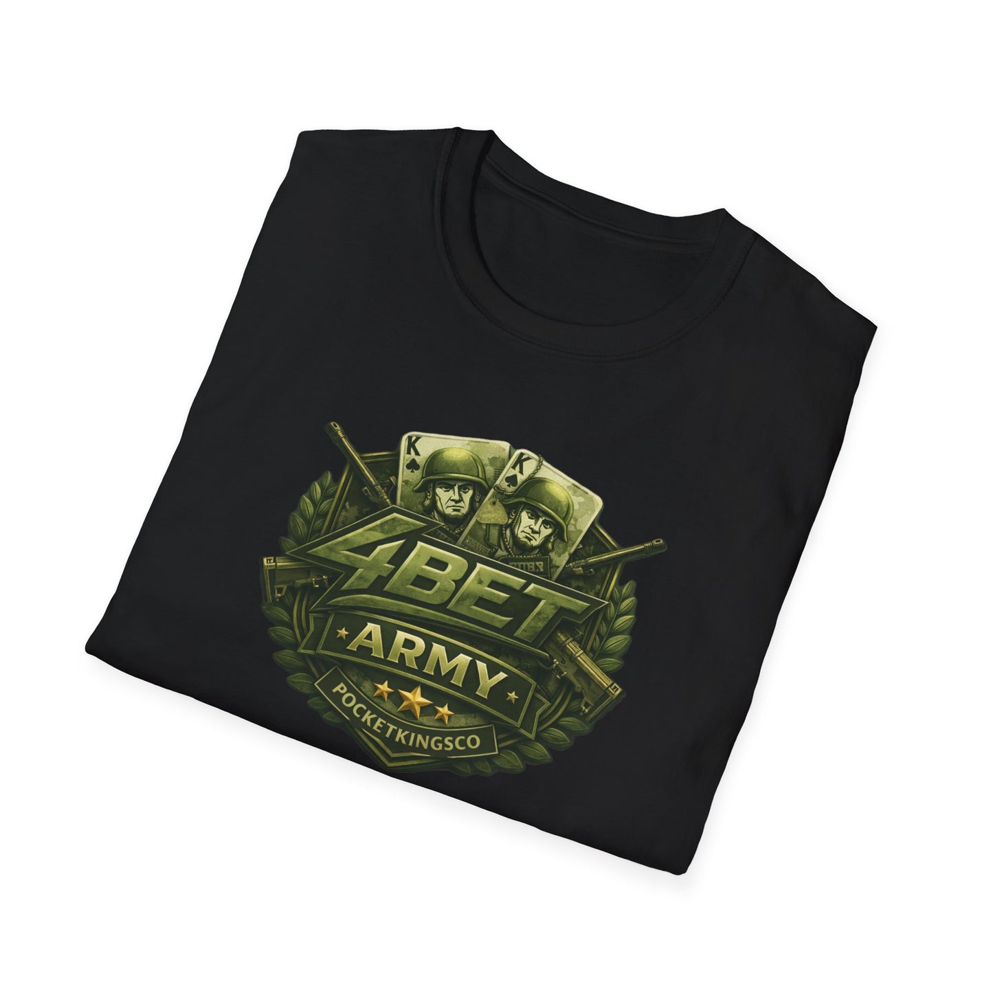 PocketKingsCo Military Patch T-Shirt — "4BET Army" Tee