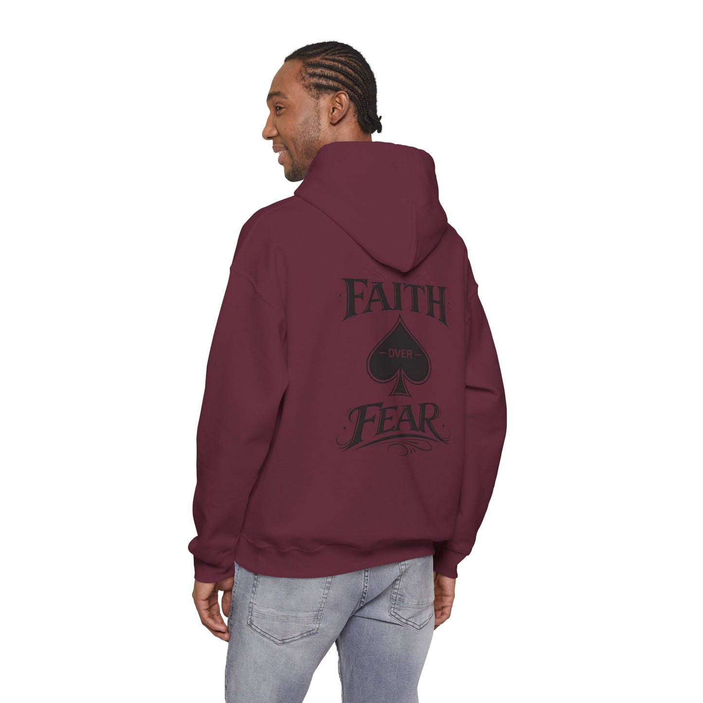 Faith Over Fear Back Print Hoodie – PocketKingsCo Poker Lifestyle