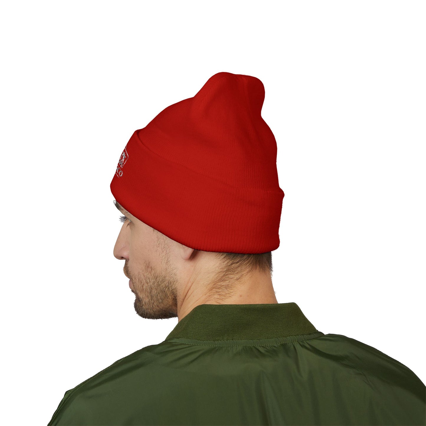 Embroidered Pocket Kings Co. White Logo Beanie