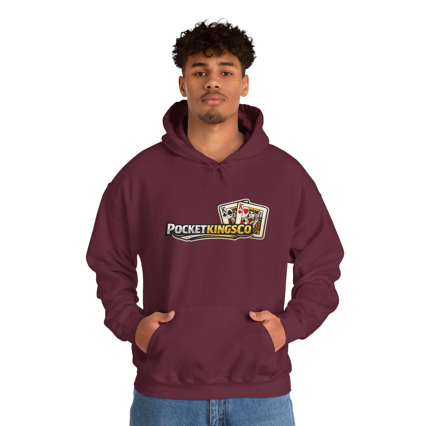 Pocket Kings Co. Logo Hoodie — Retro Playing Cards Graphic Sweatshirt