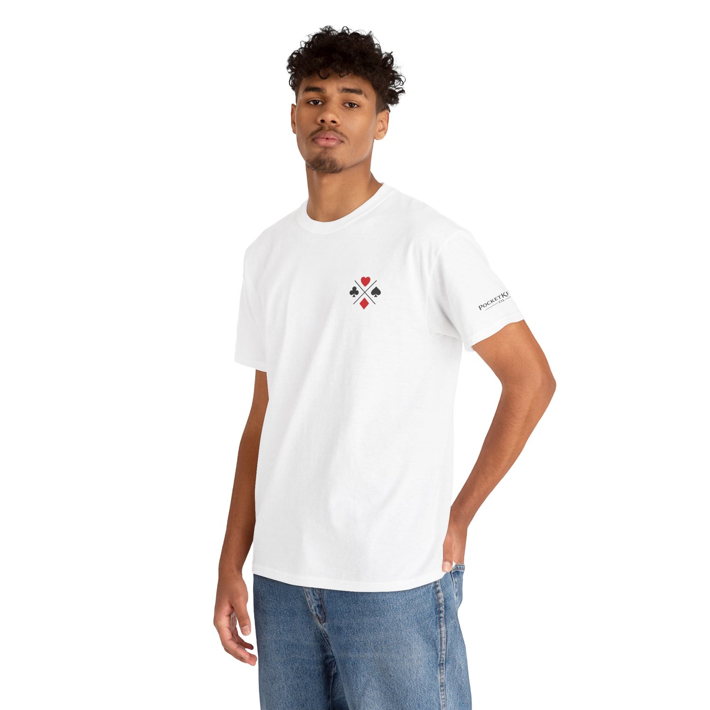 PocketKingsCo Poker Suits Logo T-Shirt – Minimal Left Chest Design