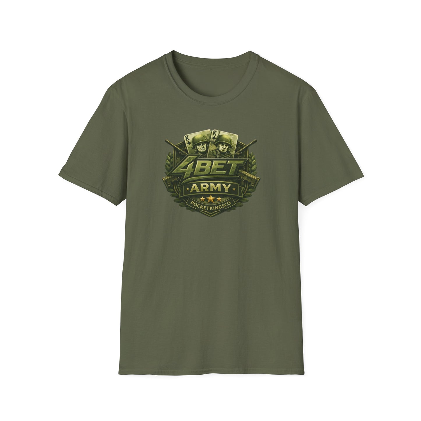 PocketKingsCo Military Patch T-Shirt — "4BET Army" Tee