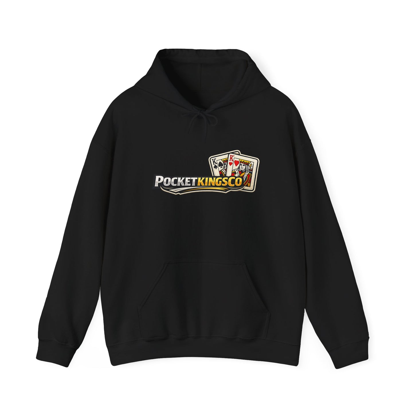 Pocket Kings Co. Logo Hoodie — Retro Playing Cards Graphic Sweatshirt