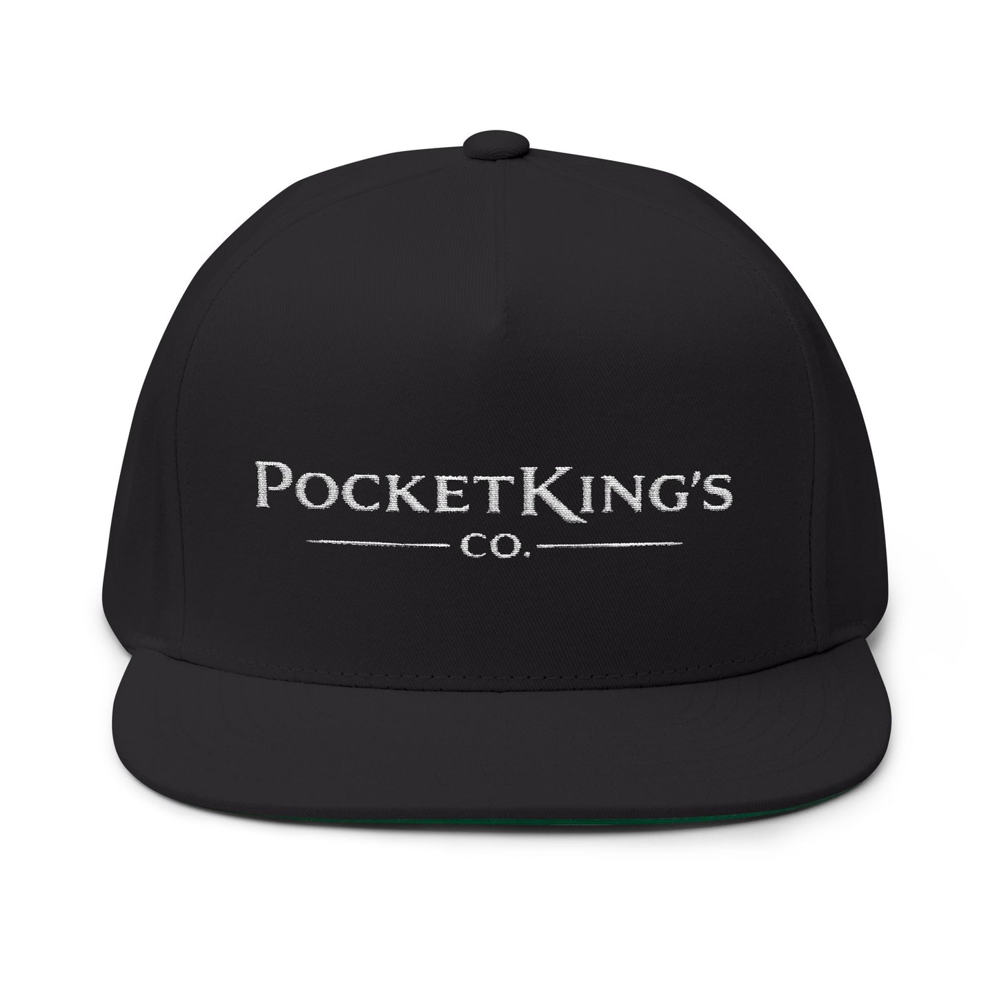 PocketKing's Co. Embroidered Flat Bill Cap