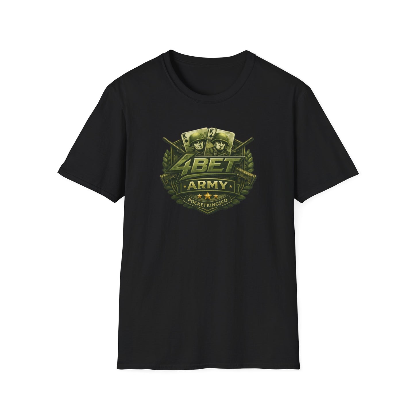 PocketKingsCo Military Patch T-Shirt — "4BET Army" Tee