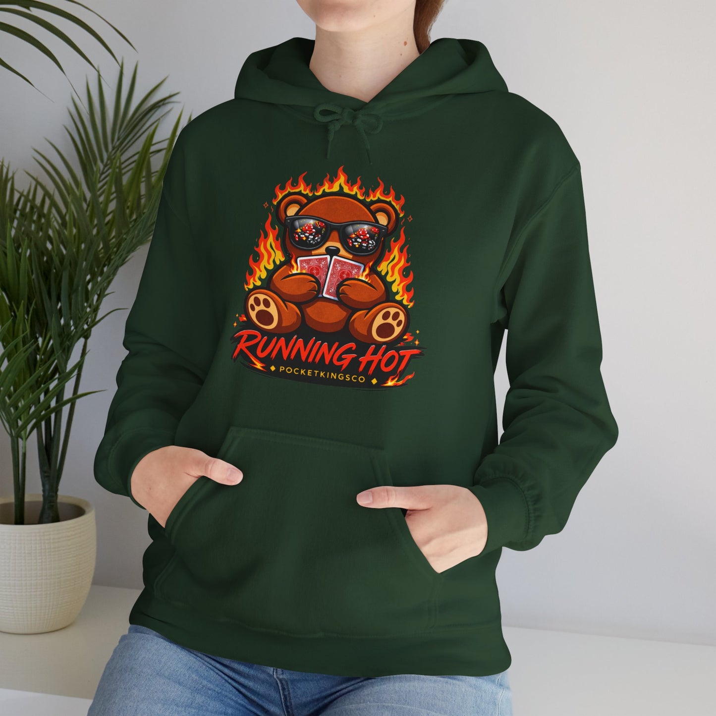 RUNNING HOT Teddy Hoodie  | PocketKingsCo Premium Poker Streetwear