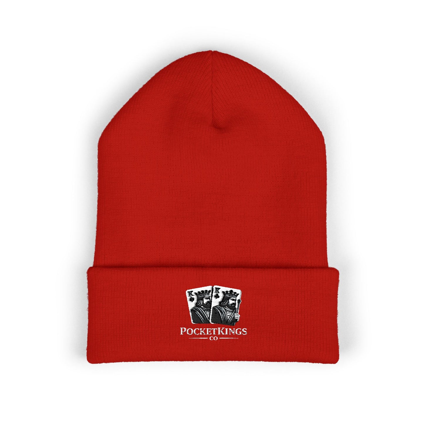 Embroidered 'PocketKingsCo' Logo Cuffed Beanie