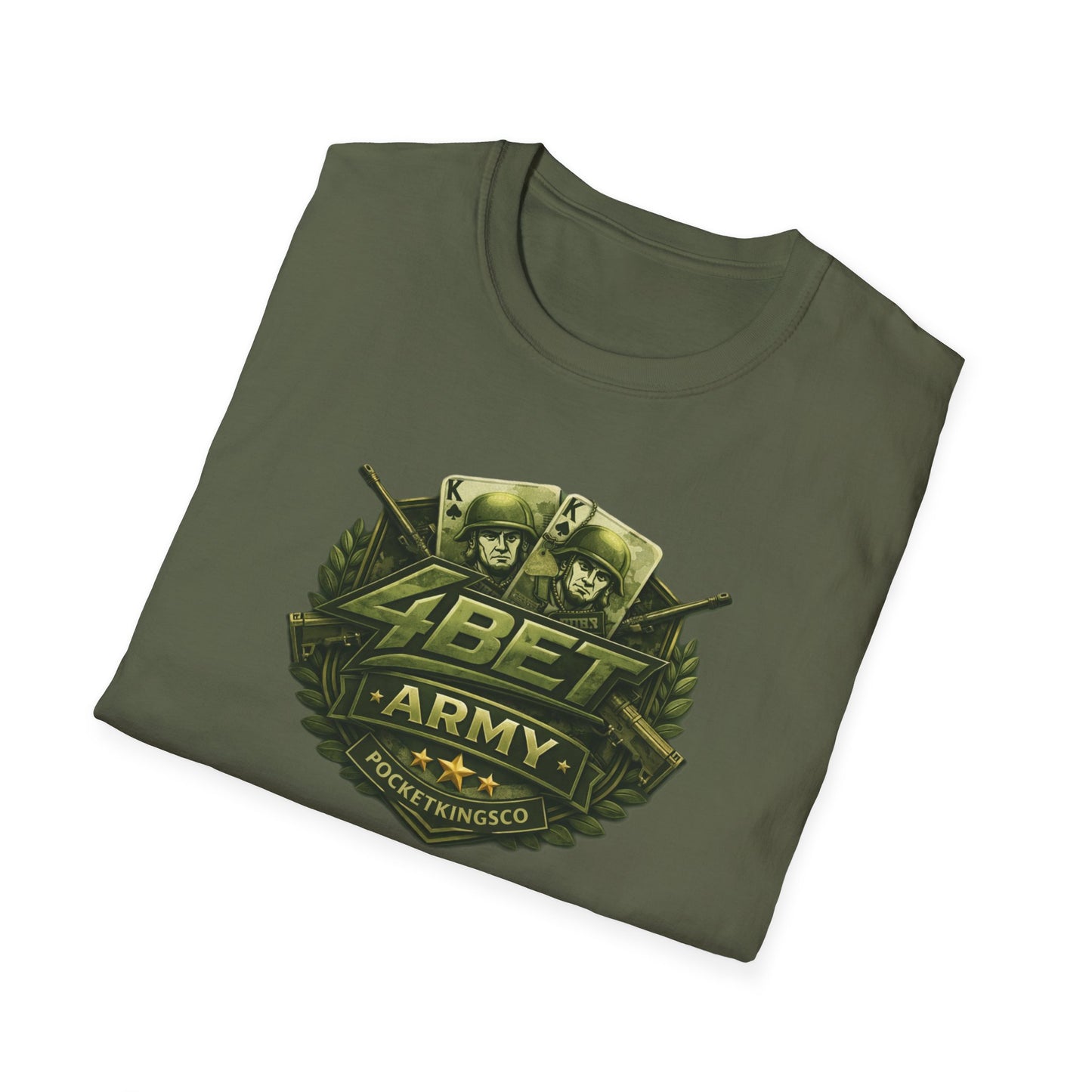 PocketKingsCo Military Patch T-Shirt — "4BET Army" Tee