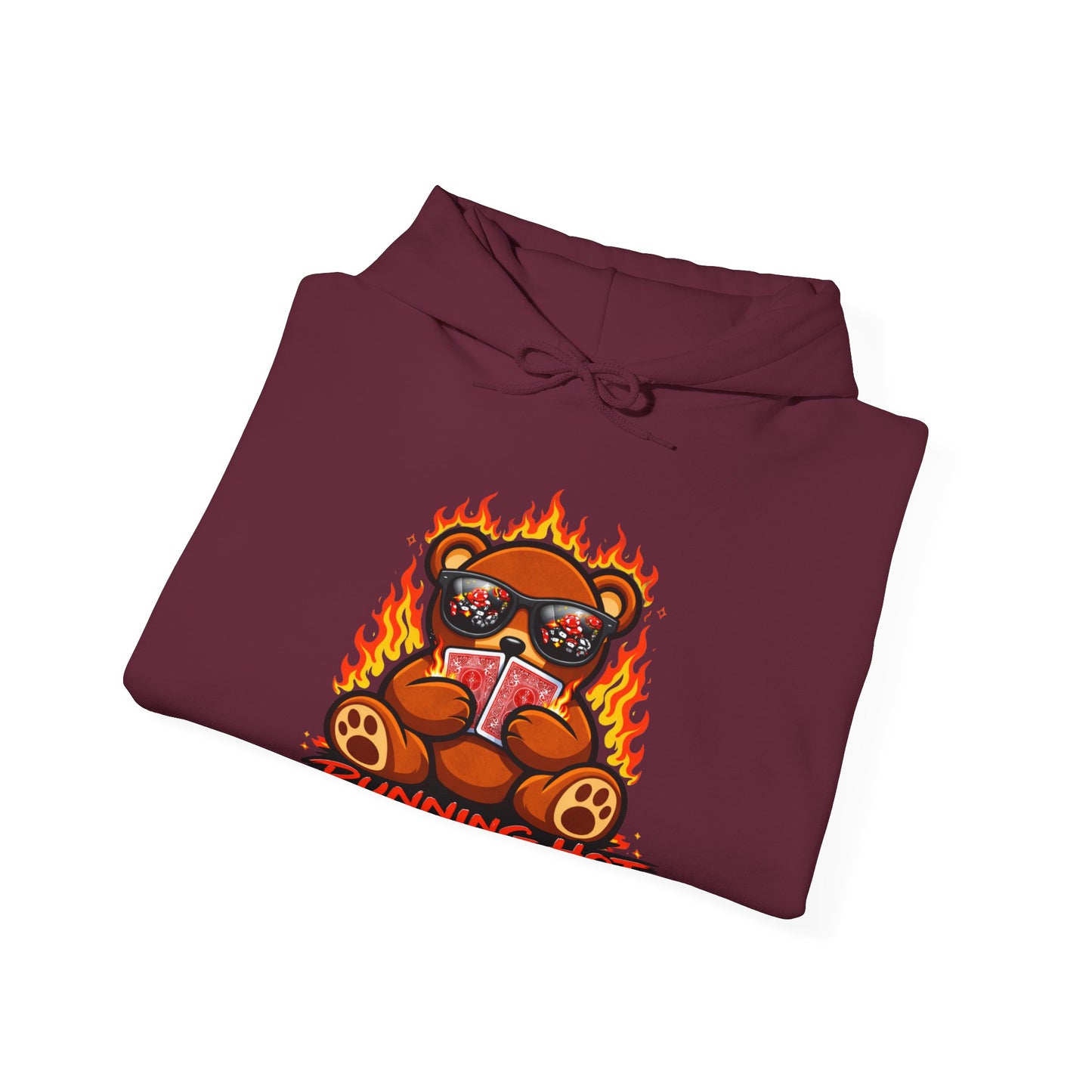 RUNNING HOT Teddy Hoodie  | PocketKingsCo Premium Poker Streetwear