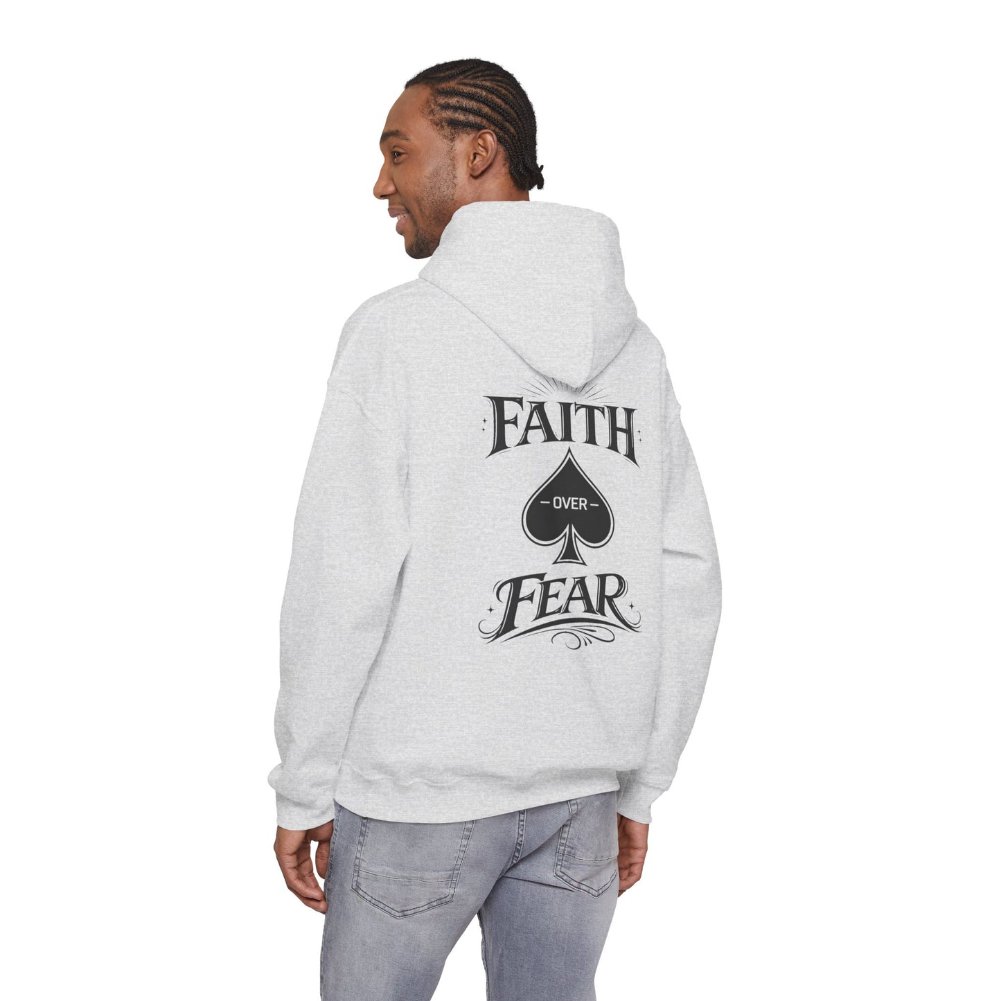 Faith Over Fear Back Print Hoodie – PocketKingsCo Poker Lifestyle