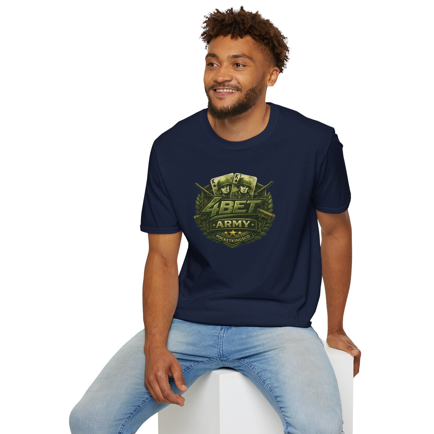 PocketKingsCo Military Patch T-Shirt — "4BET Army" Tee