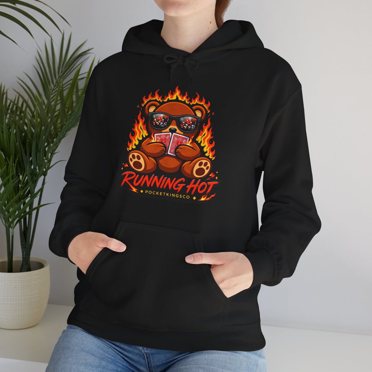 RUNNING HOT Teddy Hoodie  | PocketKingsCo Premium Poker Streetwear