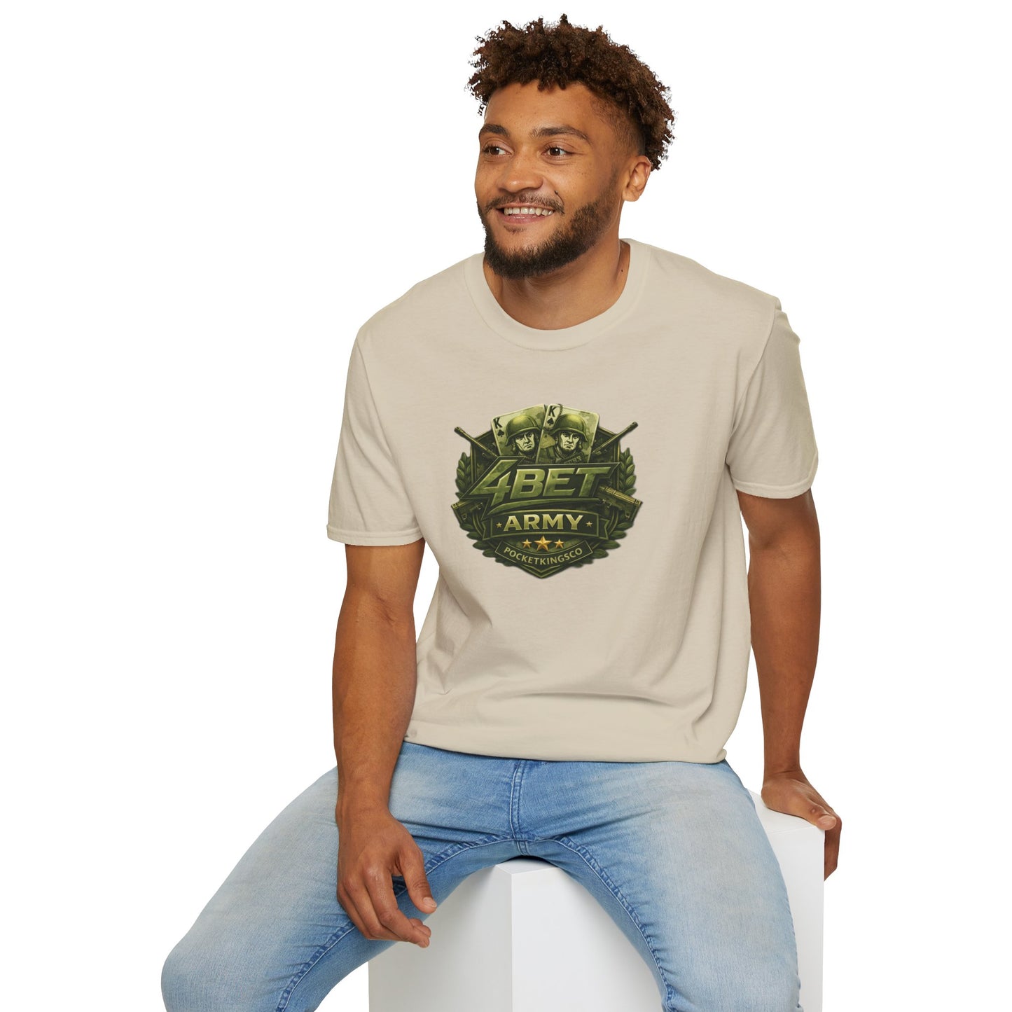 PocketKingsCo Military Patch T-Shirt — "4BET Army" Tee