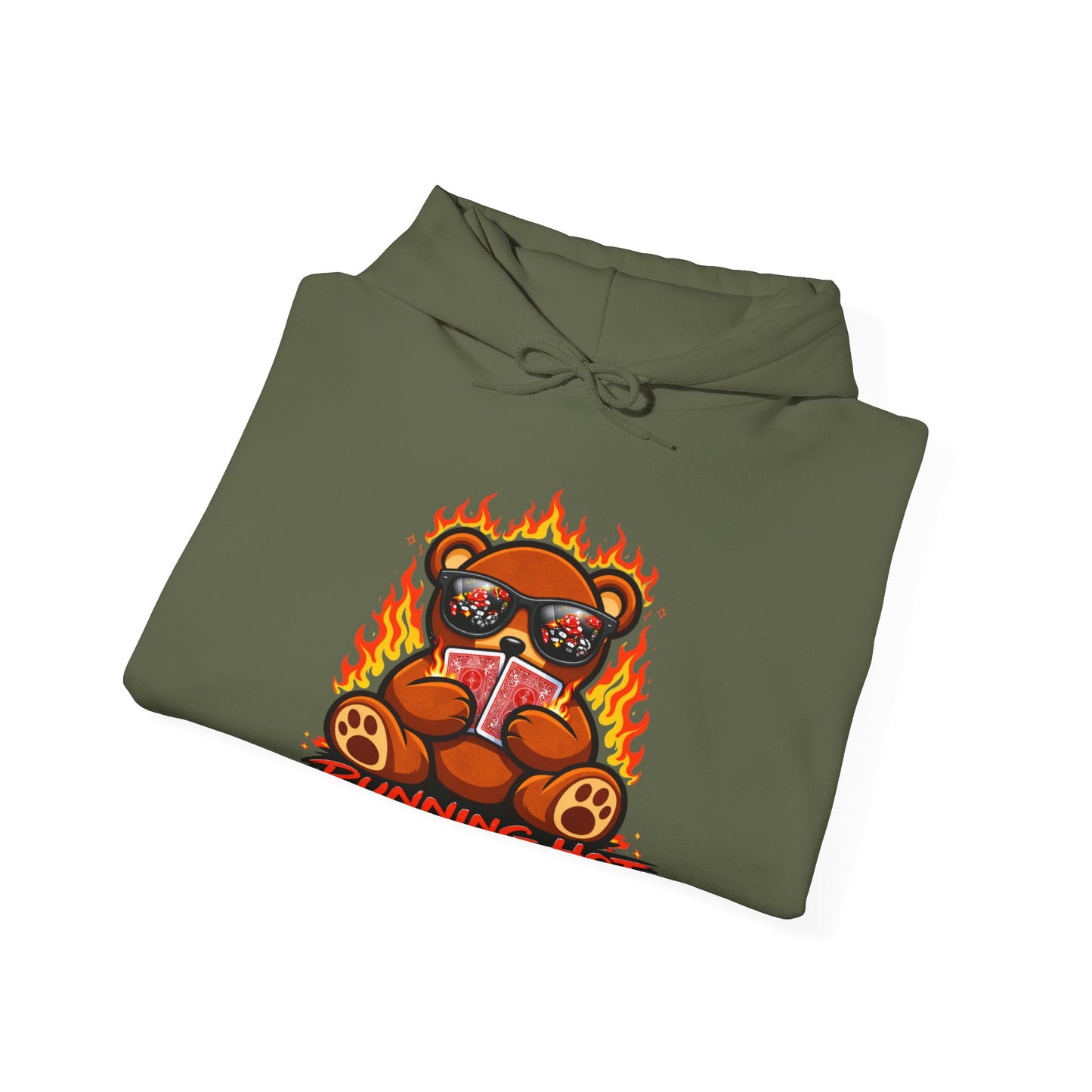 RUNNING HOT Teddy Hoodie  | PocketKingsCo Premium Poker Streetwear