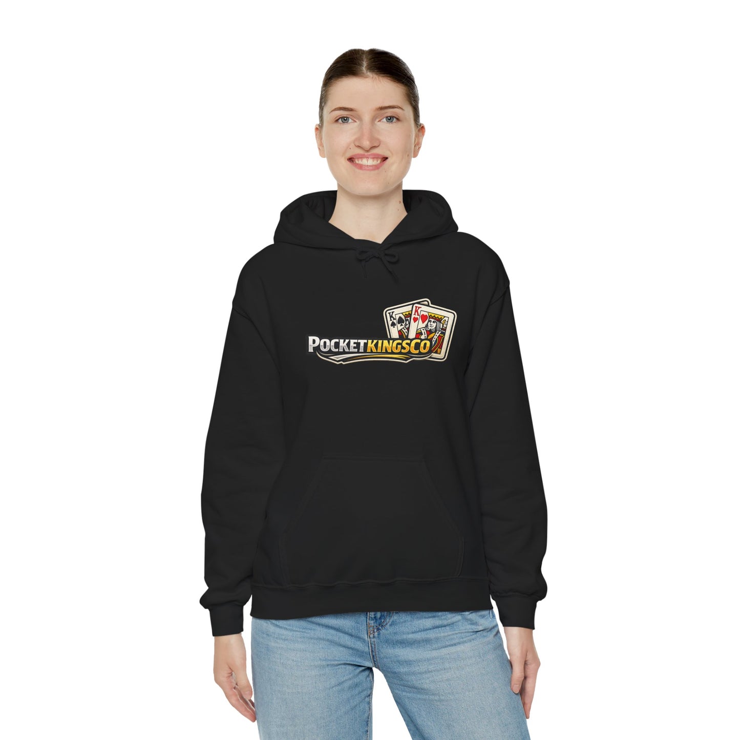 Pocket Kings Co. Logo Hoodie — Retro Playing Cards Graphic Sweatshirt