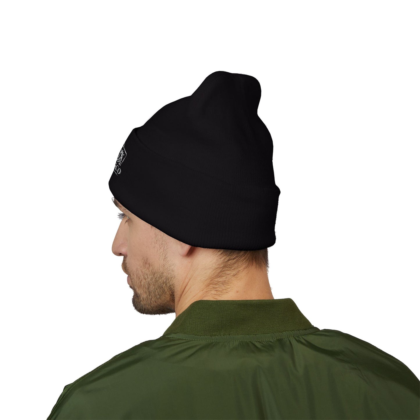 Embroidered Pocket Kings Co. White Logo Beanie