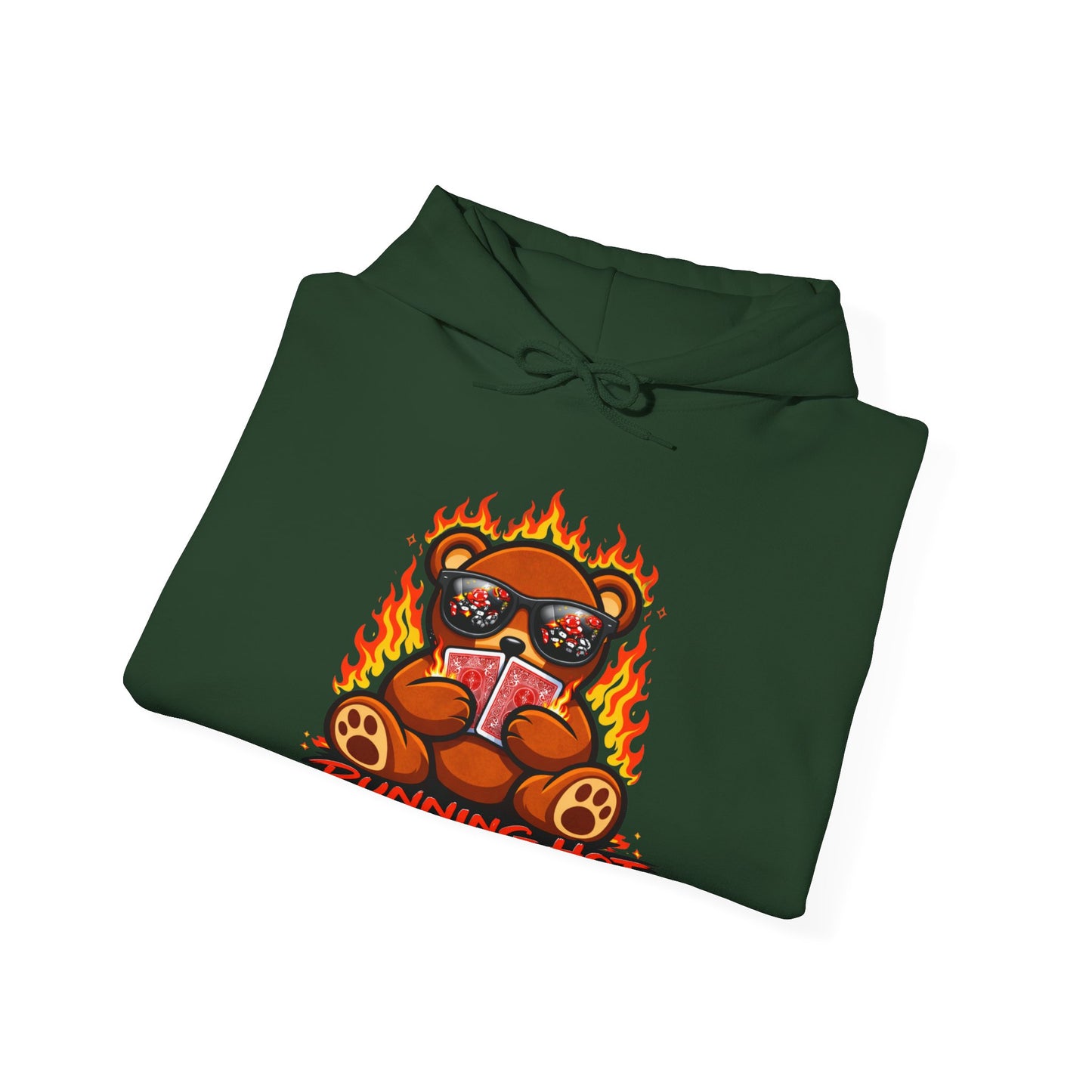 RUNNING HOT Teddy Hoodie  | PocketKingsCo Premium Poker Streetwear