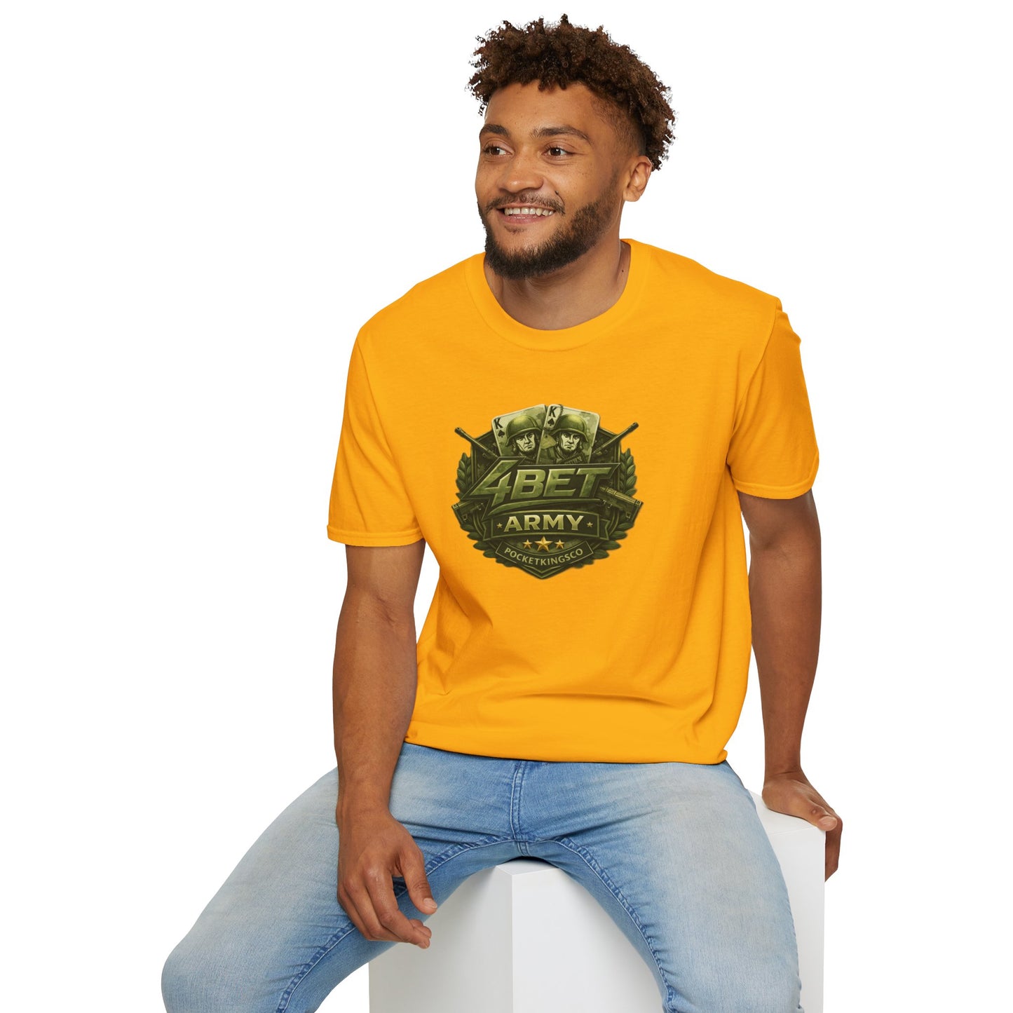 PocketKingsCo Military Patch T-Shirt — "4BET Army" Tee