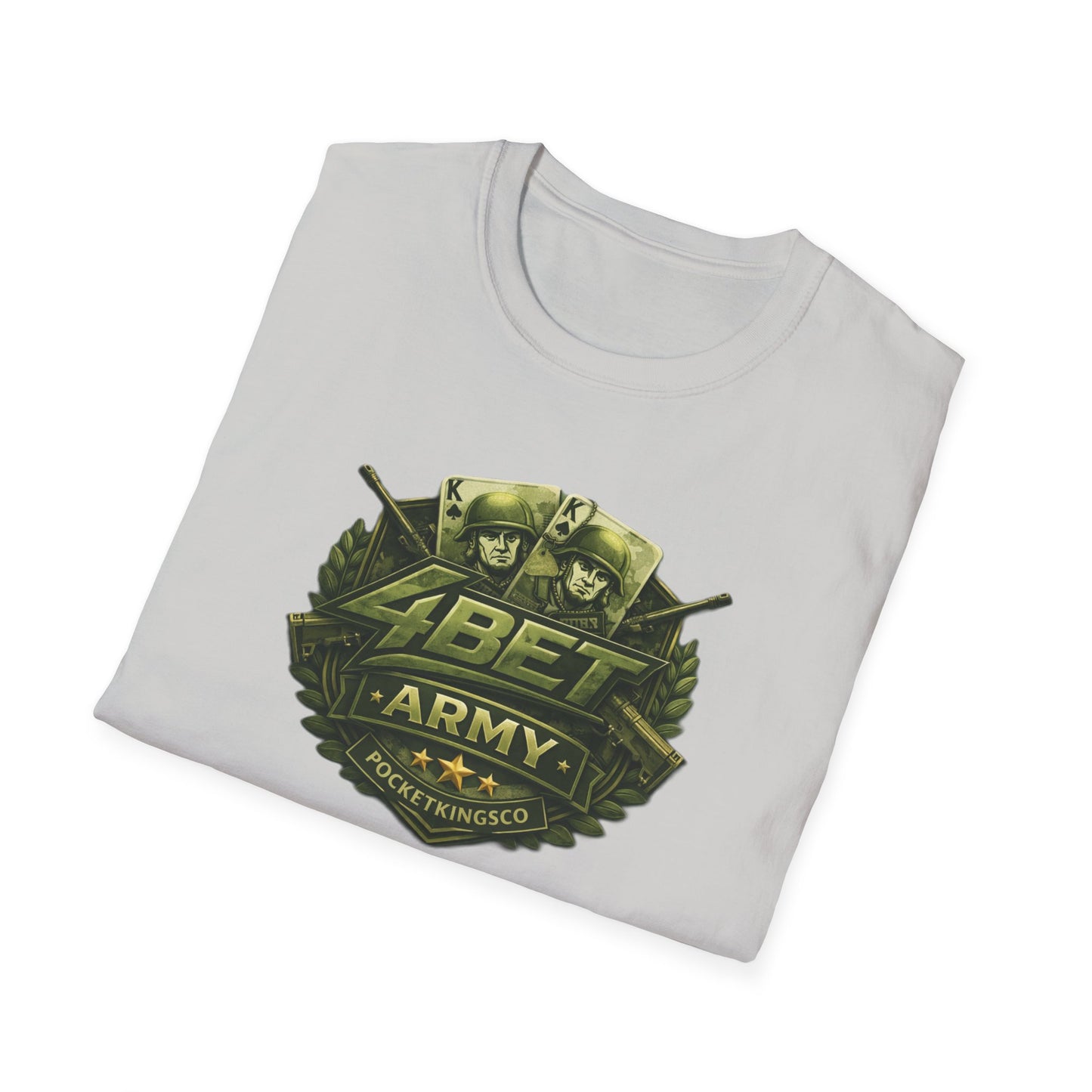 PocketKingsCo Military Patch T-Shirt — "4BET Army" Tee
