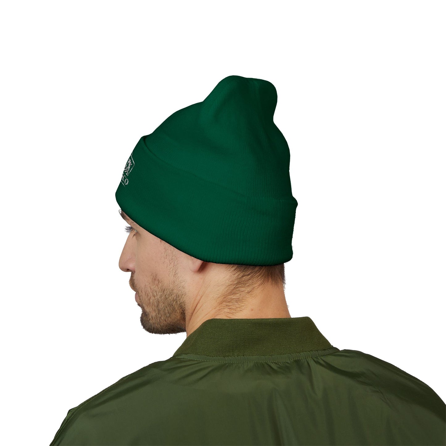 Embroidered Pocket Kings Co. White Logo Beanie