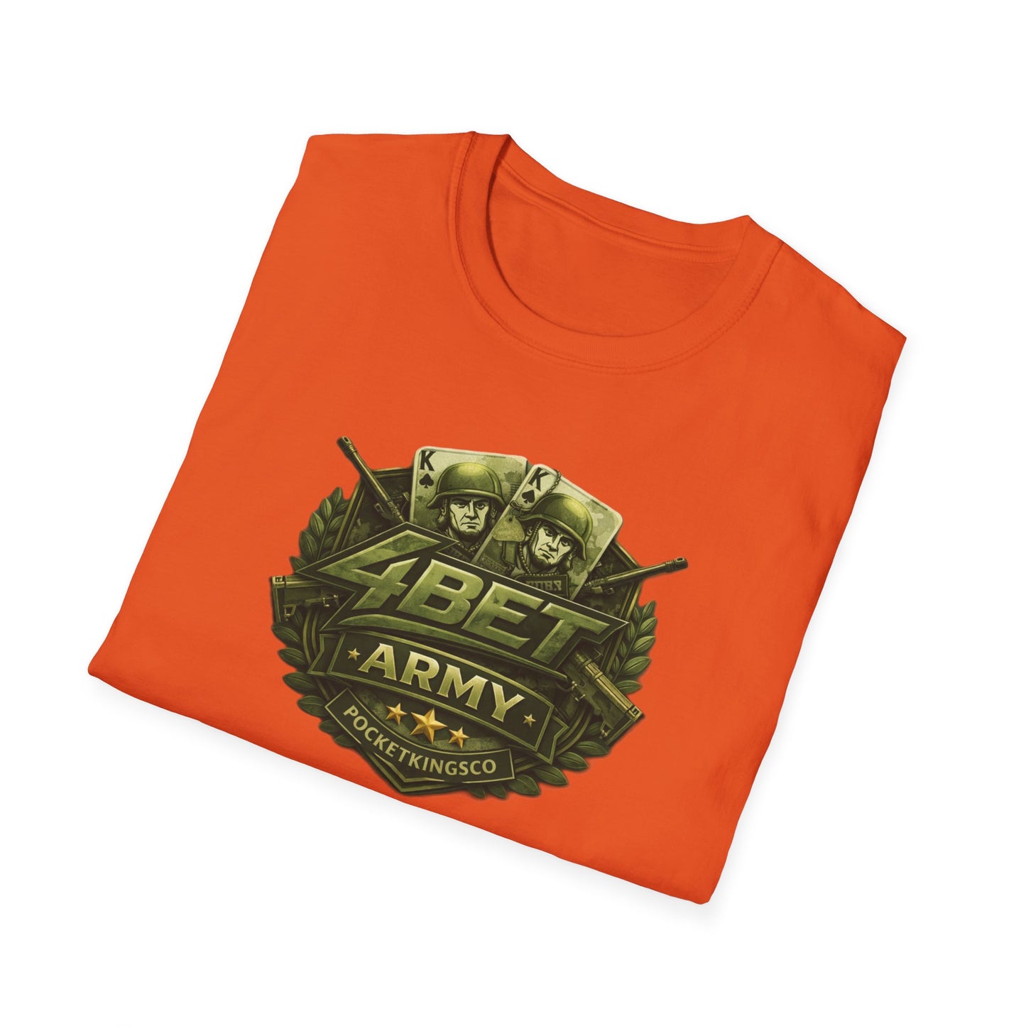 PocketKingsCo Military Patch T-Shirt — "4BET Army" Tee