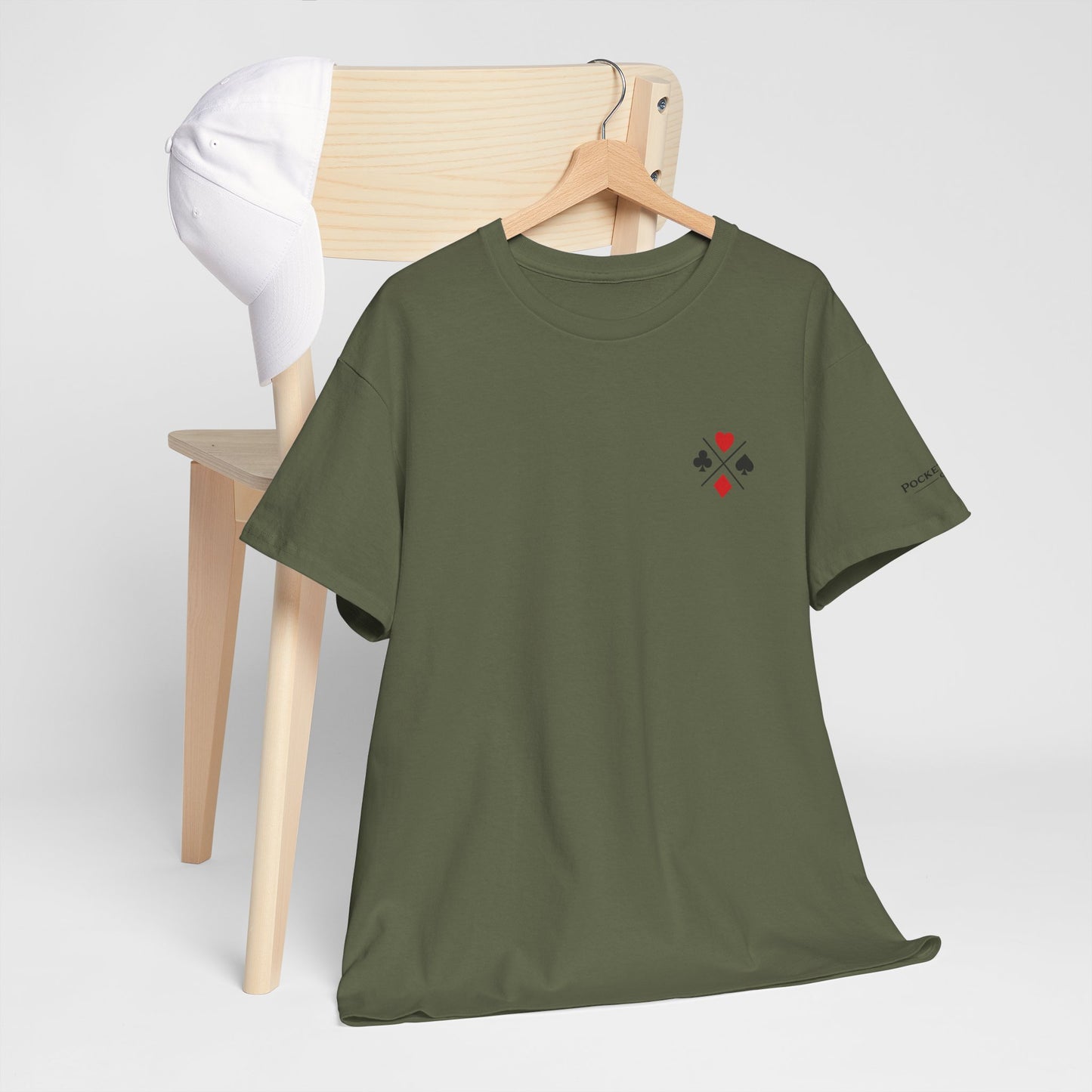 PocketKingsCo Poker Suits Logo T-Shirt – Minimal Left Chest Design