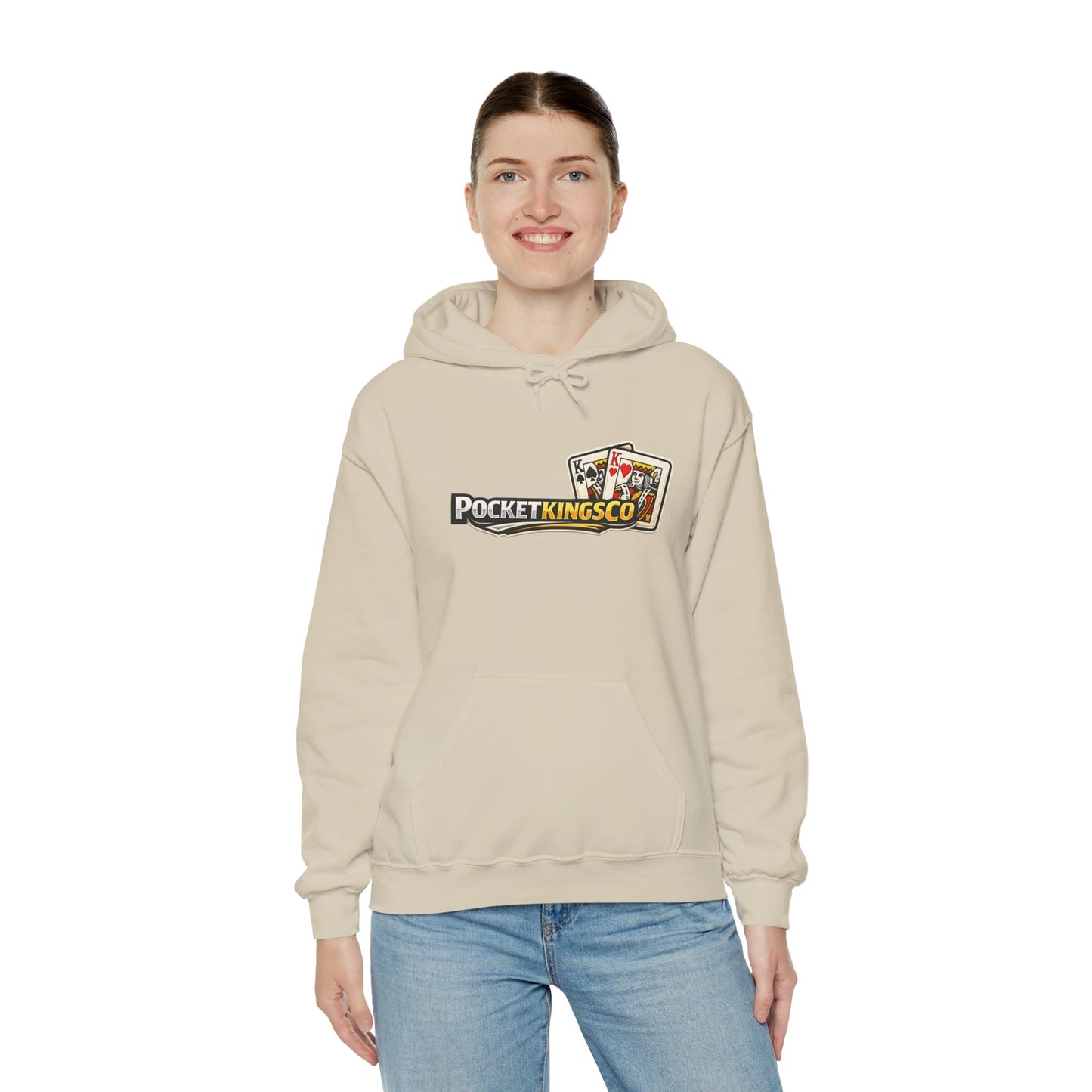 Pocket Kings Co. Logo Hoodie — Retro Playing Cards Graphic Sweatshirt