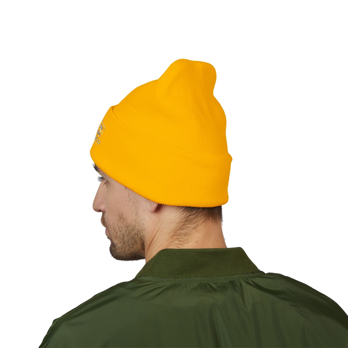 Embroidered Pocket Kings Co. White Logo Beanie