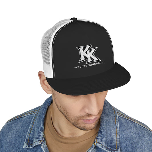 Distressed 'KK' - Embroidered PocketKingsCo Logo Trucker Cap