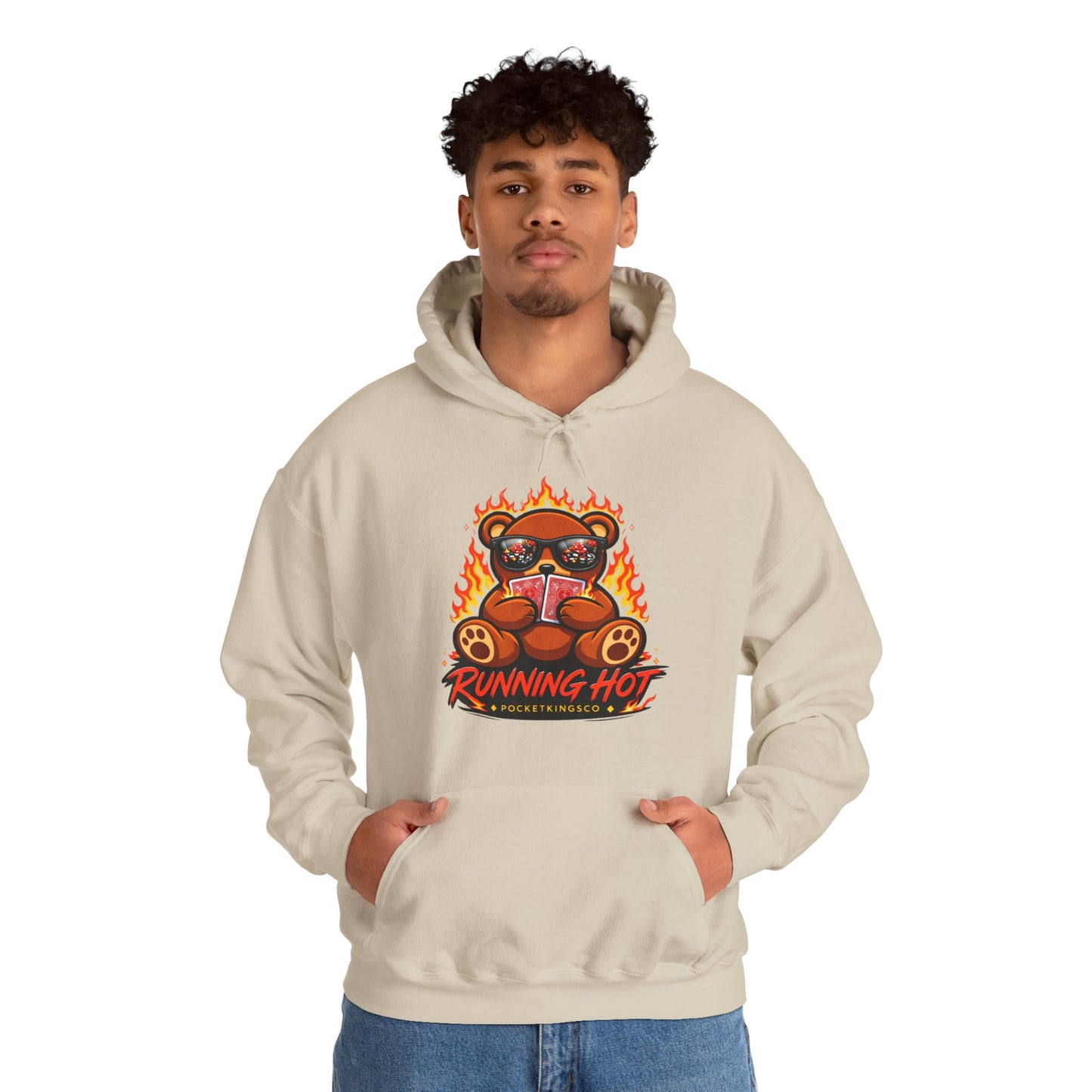 RUNNING HOT Teddy Hoodie  | PocketKingsCo Premium Poker Streetwear