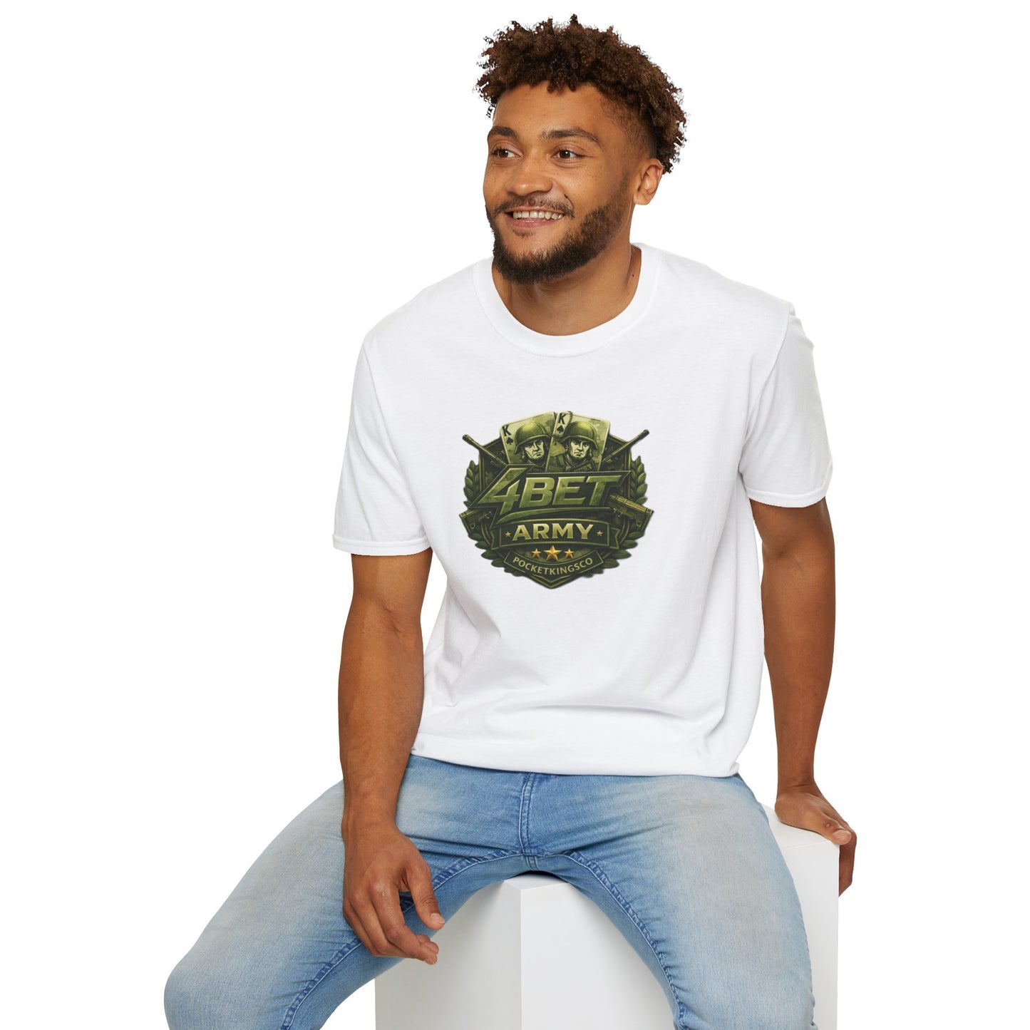 PocketKingsCo Military Patch T-Shirt — "4BET Army" Tee