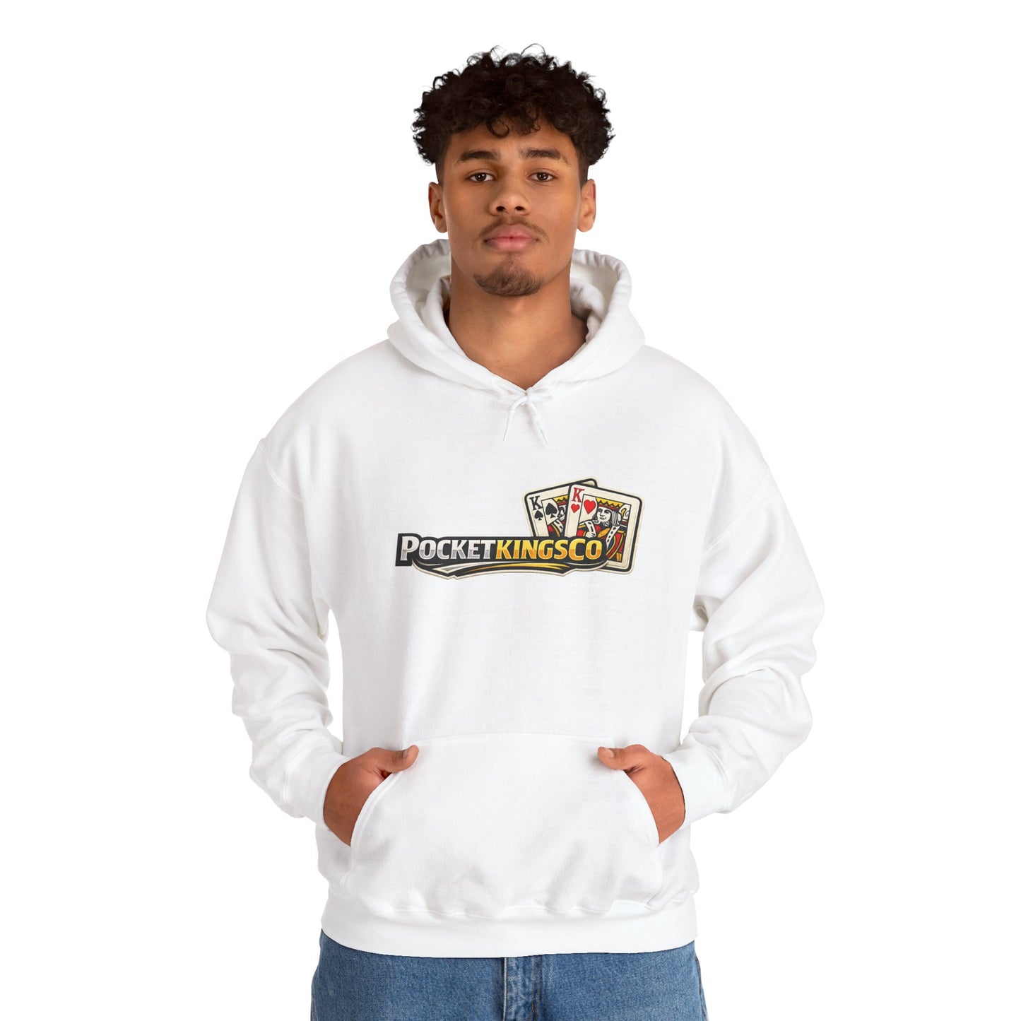 Pocket Kings Co. Logo Hoodie — Retro Playing Cards Graphic Sweatshirt