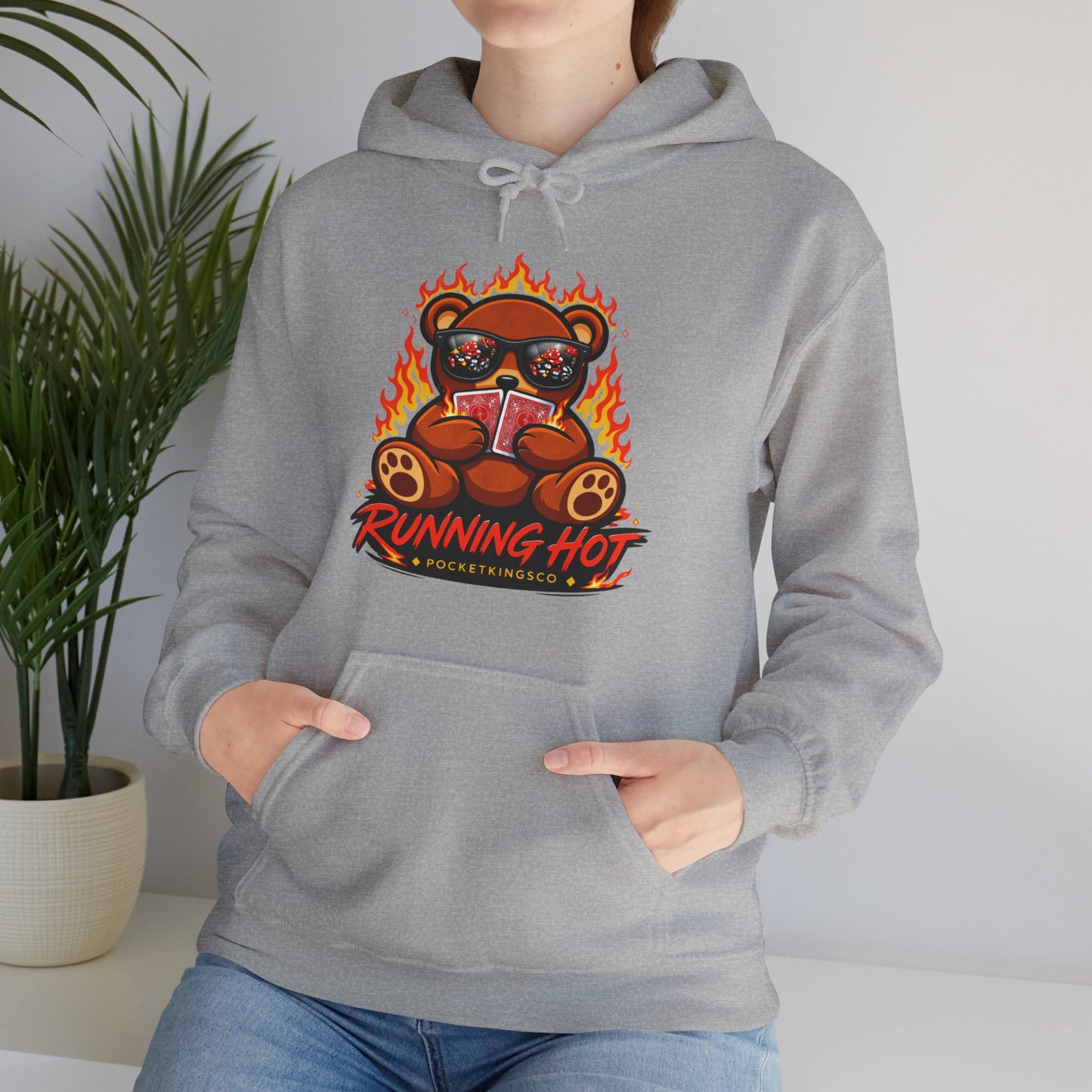 RUNNING HOT Teddy Hoodie  | PocketKingsCo Premium Poker Streetwear