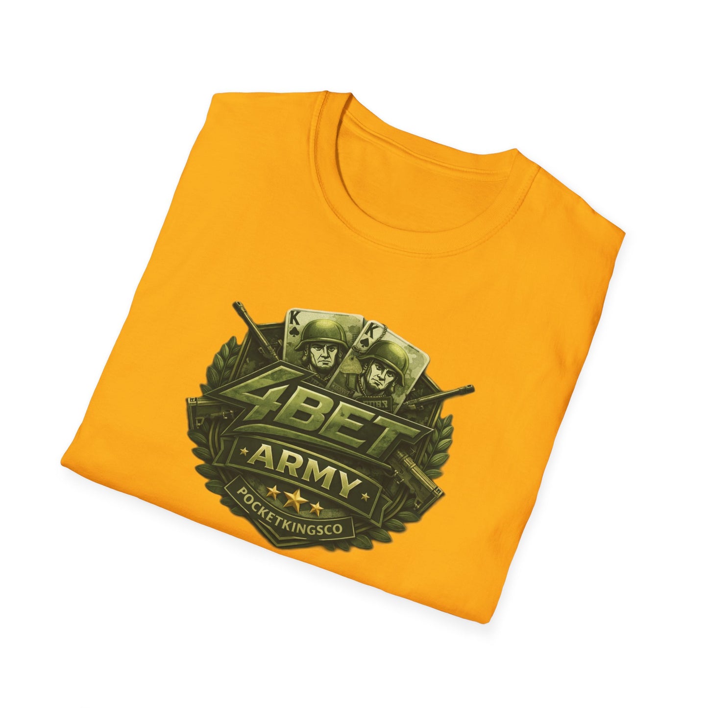 PocketKingsCo Military Patch T-Shirt — "4BET Army" Tee