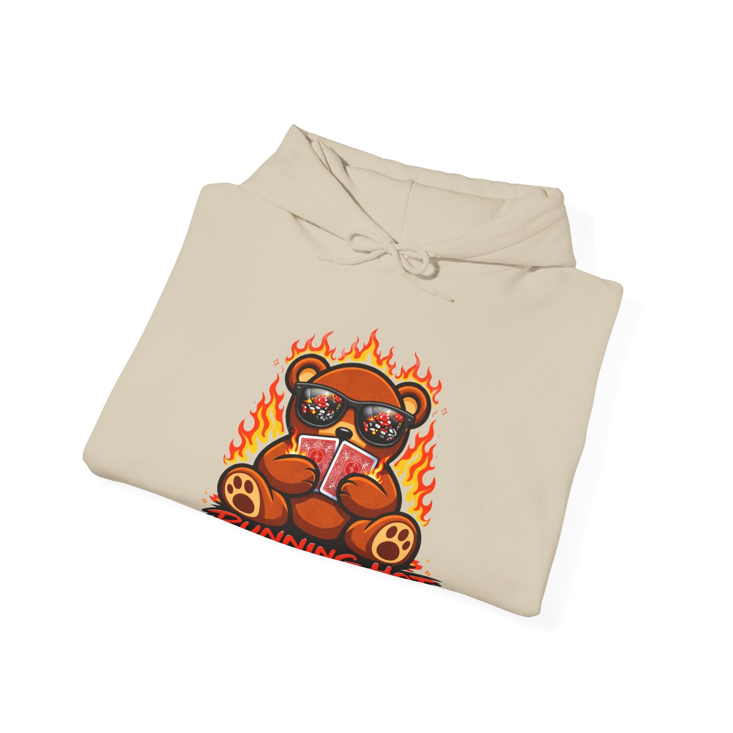 RUNNING HOT Teddy Hoodie  | PocketKingsCo Premium Poker Streetwear