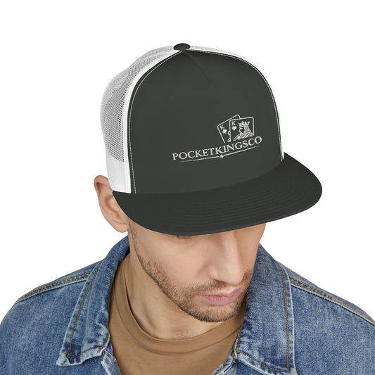 Pocket Kings Co. Embroidered Trucker Cap — Poker Playing Cards Logo Snapback
