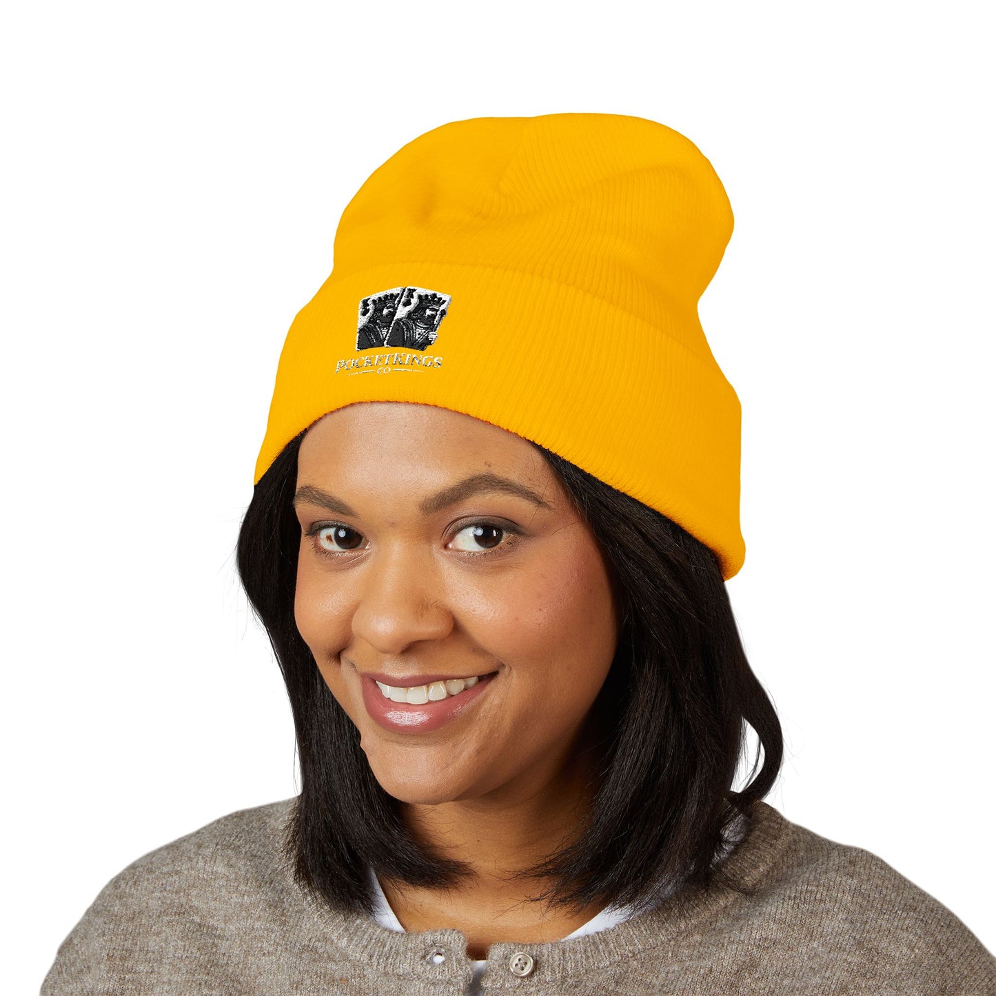 Embroidered 'PocketKingsCo' Logo Cuffed Beanie