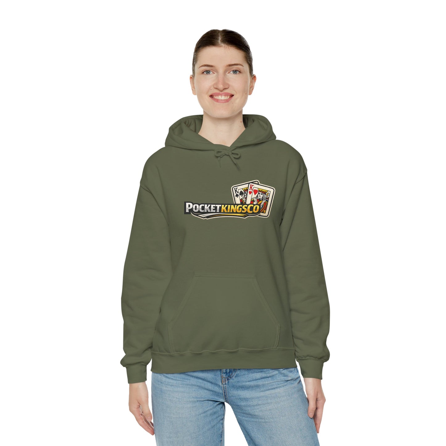 Pocket Kings Co. Logo Hoodie — Retro Playing Cards Graphic Sweatshirt